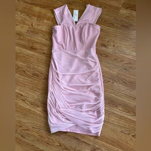 NWT Bonheur D’Amour Pink Stephanie Dress L Off Shoulder